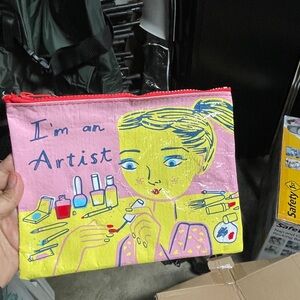 Blue Q Pink and Yellow Artist Pouch